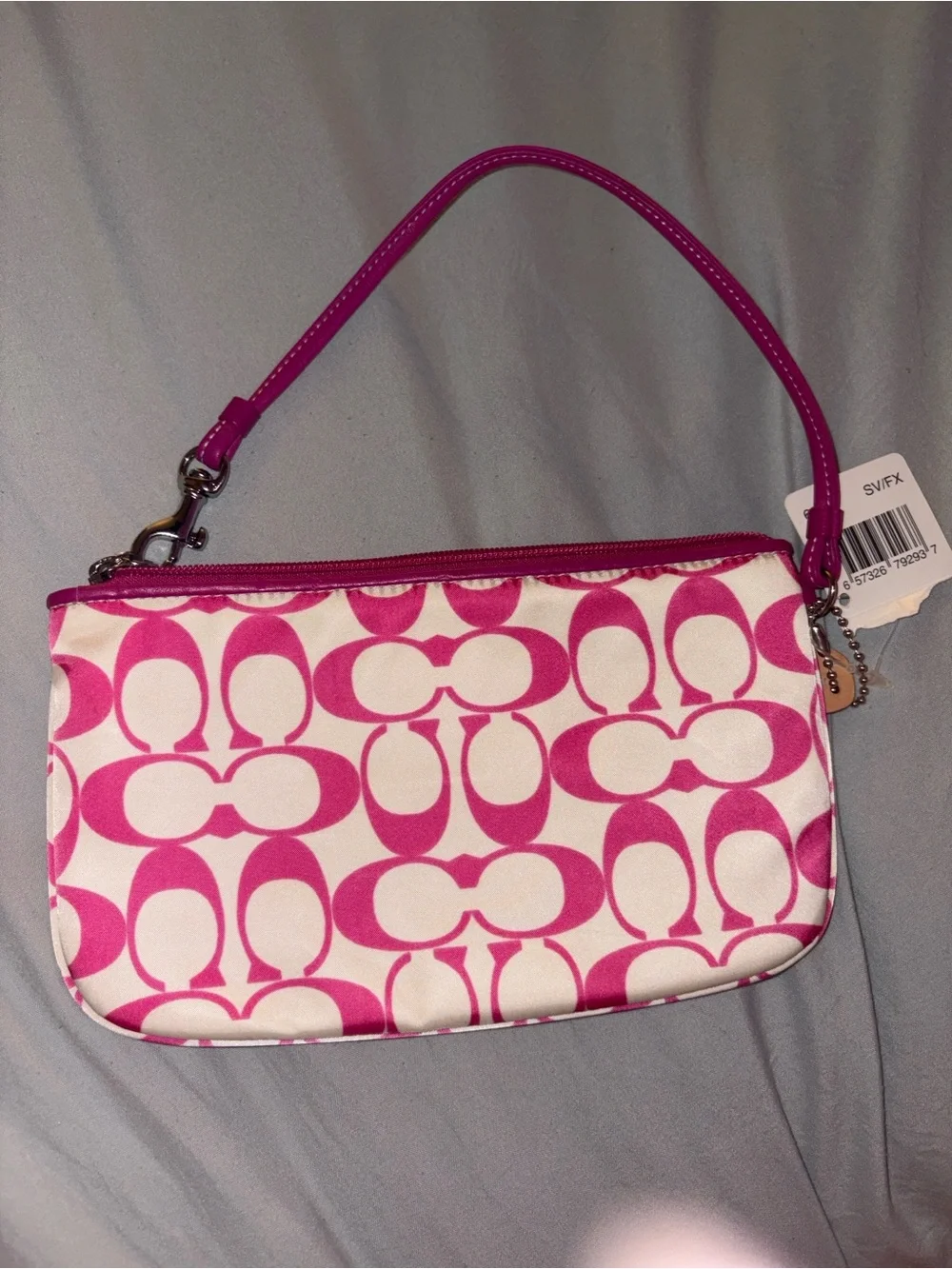 NWT Vintage Coach Peyton Dream C Signature Canvas Wristlet with Strap